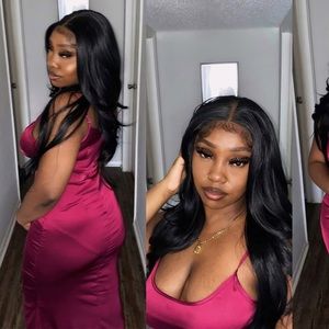 Wine Red Satin Dress